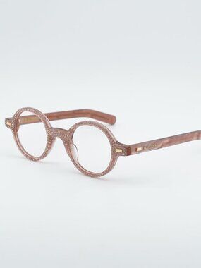 Valentino VLX-185E Eyeglasses Pink with Stones 43mm Round Frame